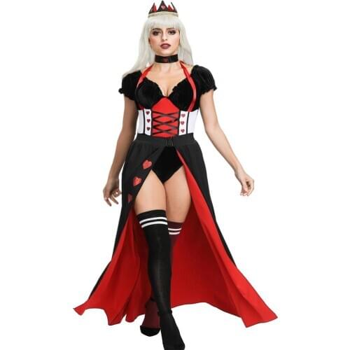 Princess queen of hearts costumes for women costume Sexy Royal Cosplay Clothing Women Halloween princess Fancy Dress