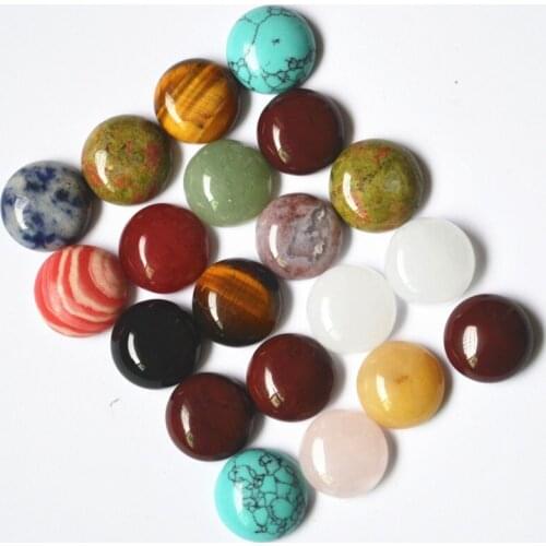 14*14*5mm 50pcs Sale Opal Pink Quartz Crystal Howlite Natural Stone Round Cabochons Mix Free Shipping Wholesale Lot 2021hot