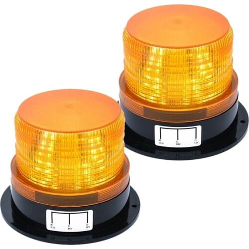 2 x Amber LED Beacon Strobe Emergency Flashing Light Warning Lamp Truck 12V 24V