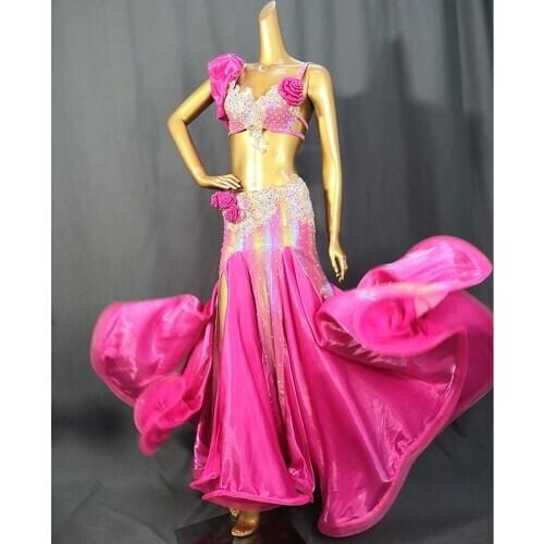 2020 New Design Top Grade Oriental Belly Dance Set Performance Outfits Costume Beaded Belly Dancing Clothes Bellydance Top&Skirt