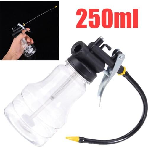 New 250cc High Pressure Grease Guns Oil Can Transparent Plastic Thin Lubricating Fluid Oil Can Machine Pump Power Tool Accessori