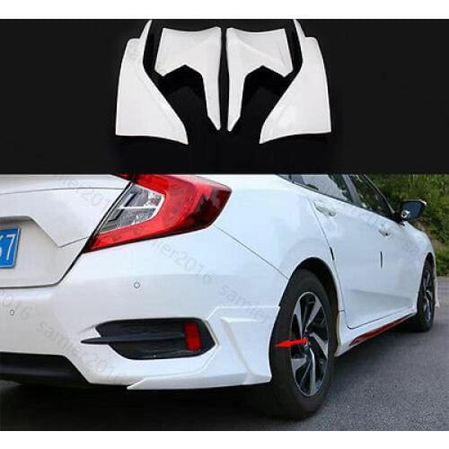 4x Pearl White Fit For Honda Civic 16-17 Front & Rear Lips Bumper Diffuser Cover