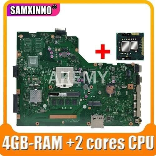 Akemy Laptop motherboard for ASUS X75VC X75VB X75VD X75VD1 X75A X75A1 X75V mainboard 4GB-RAM Free CPU 2 cores 2.0 GHZ