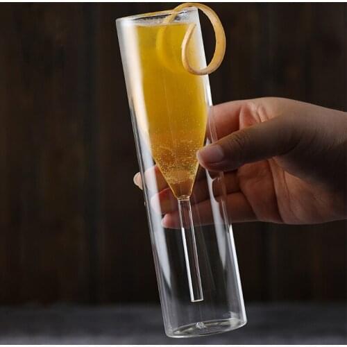 Champagne wine Glass Double Wall Glasses Flutes Goblet Bubble Tulip Cocktail Wedding Party cute tea Cup glassware wine tumbler