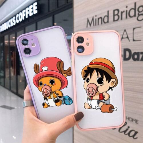 GYKZ Japan Anime One Piece Phone Case For iPhone 12 11 Pro XS MAX SE2020 7 XR X 8 6Plus Cute Transparent Hard Cover Matte Coque