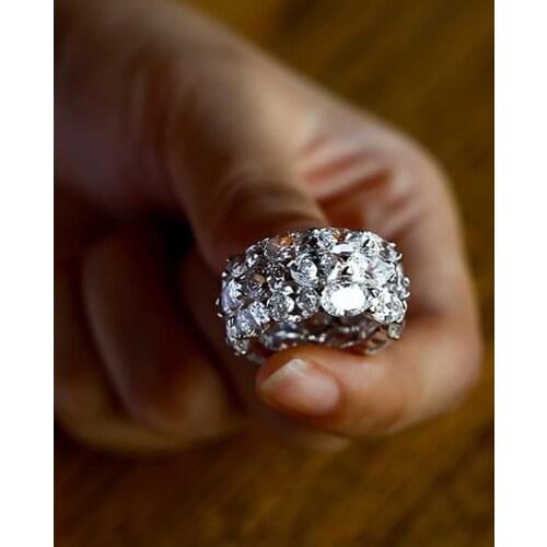 Huitan Luxury Fashion Engagement Rings for Women Inlaid AAA Cubic Zirconia Stylish Promise Love Rings Gifts Party Female Jewelry