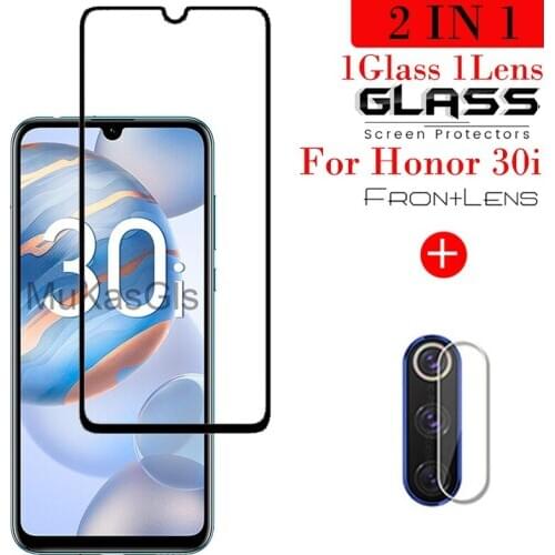 2-in-1 Camera + Tempered Glass For Huawei honor 30i Protective Glass Screen Protector Glass On Huawei honor 30i Lens Film