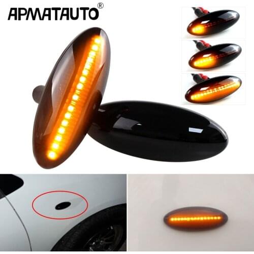2pc Dynamic Smoke LED Side Marker Light Turn Signal Indicator Repeater Light Fit For Toyota Yaris COROLLA Auris Mk1 E15 RAV4 Mk3