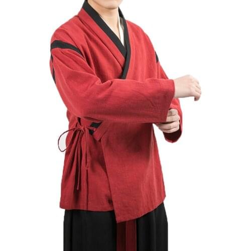 Chinese Style Jacket Men Streetwear Kimono Jacket Mens Kung Fu Jacket Man Linen Coats & Jackets Male Tang Suit Hanfu Hommes