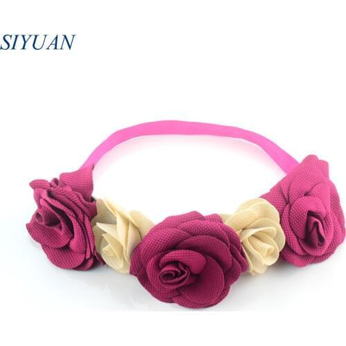 3pcs/lot Summer Style Sweet Fabric Linen Rose Flower Headband Hair Accessories Fit for Mori Girl to Women FD214