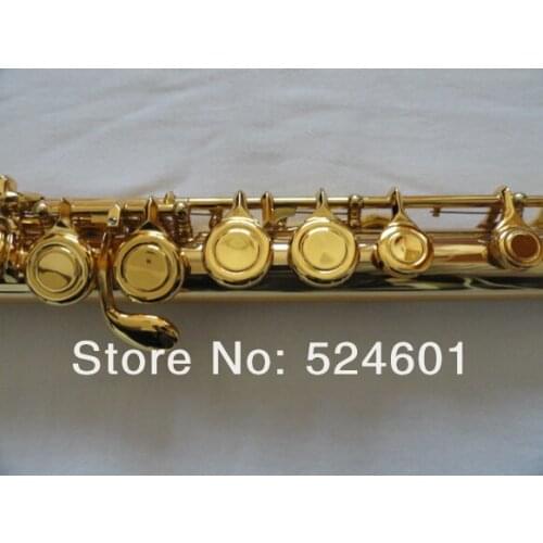 Hot Exquisite 16 Holes Plus The E Key Gold Plated Flute Professional Musical Instruments For Students C Tune Flute