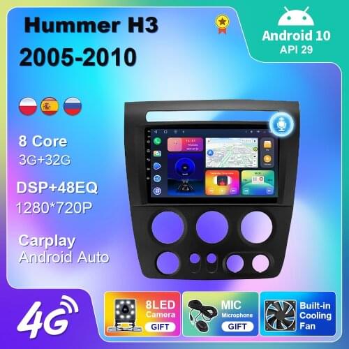 4G WIFI For Hummer H3 2005-2011 Stereo Car Radio Multimedia Player Navigation Car Android Auto Carplay 2 din Android 10 No DVD