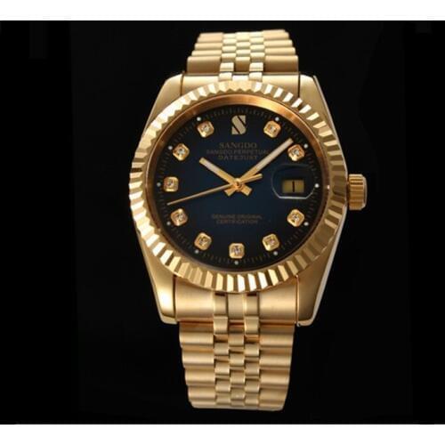 37.5mm SANGDO Automatic Self-Wind movement High quality Luxury mens watch Plating 18KY Mechanical watches sd303-s8