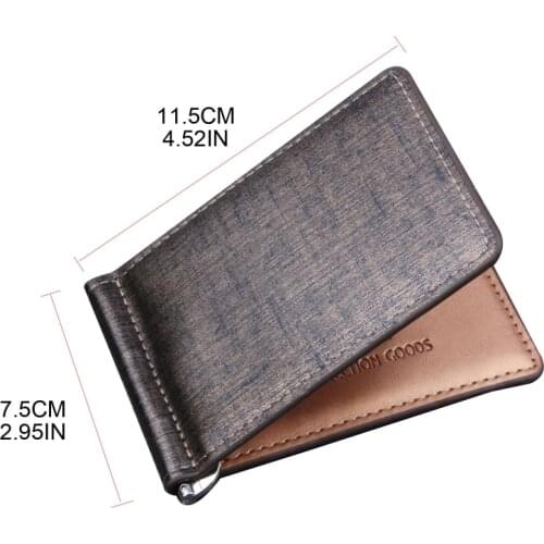 Men Slim Bifold Wallet Money Clip Multi-functional Business PU Leather Cash ID Credit Card Holder G5AE