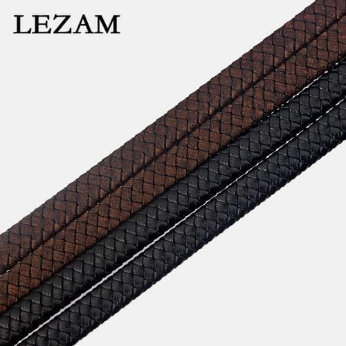 1 Meter Flat Braided Black/Brown 10*5mm Real Genuine Leather Cord For Jewelry Making