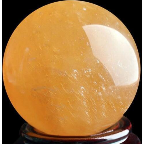 Natural citrine quartz crystal sphere ball rieki healing gemstone for home decoration