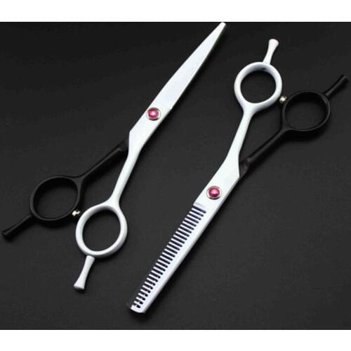 Professional 440c 5.5 inch Two-tailed Piano paint thinning cutting hair scissors set shears scisor barber hairdressing scissors