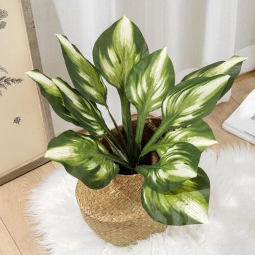 Lifelike Simulated Flowers Artificial Green Leaves DIY Plant for Garden Decor