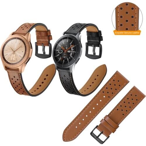 20mm 22mm Leather Watch Bands Strap for Samsung Galaxy Watch 42mm 46mm for Samsung Watch3 41mm 45mm Replacement band strap
