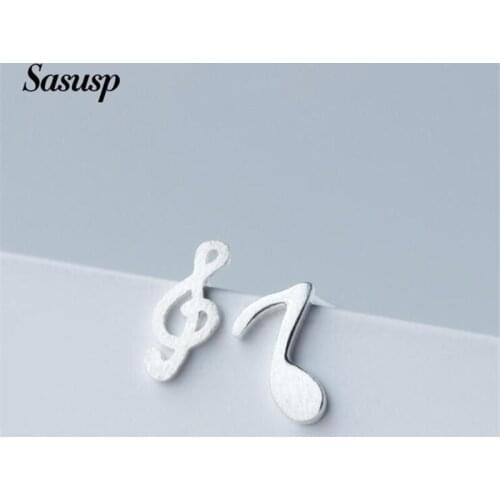 Sasusp Musical Note Statement Earrings For Women Music Enthusiast Stud Earrings Jewelry Gift 2021