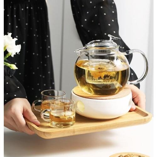 Glass Teapot Infuser Cups Set Good Clear Borosilicate Stovetop Safe Kettle Blooming and Loose Leaf Tea Pots Oneisall