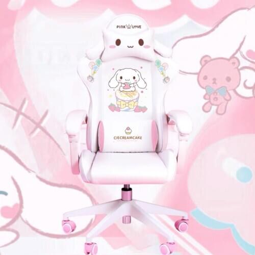 Cute cartoon chairs bedroom office computer chair home girls gaming chair adjustable live gamer chairs ship from US