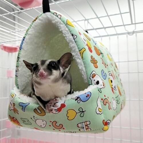 Pet Squirrel Hamster Plush Warm Hammock Hanging Bed Winter Tent Sleeping Nest Small Animals Cages