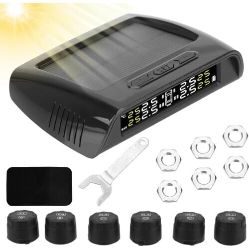 High Temperature 8.0bar Tire Pressure Monitoring Internal External Sensor USB TMPS with 6 Sensors for Truck Trailers RVs Campers