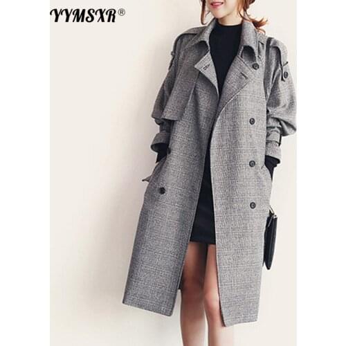 High-quality Womens Suit Jacket Autumn and Winter 2021 New Plaid Long Ladies Loose Ladies Blazer Windbreaker Female