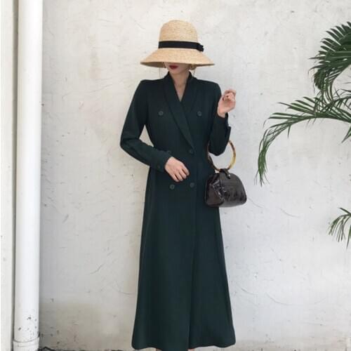 Jackets For Women 2020 Spring Autumn Double Breasted Long Blazer Korean Fashion Jacket Chic Jackets WomenS Trench Coat AA5351