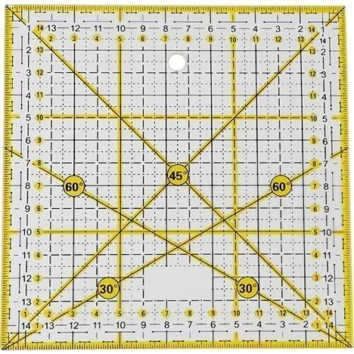 1 Piece 15*15CM Transparent acrylic material Square Cutting ruler DIY sewing patchwork tools Sewing accessories