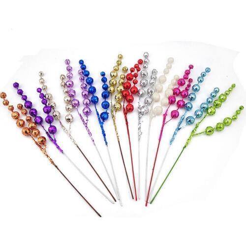 10pcs Sparkle Fruits Strands For Wedding Party Holiday Home Tree Decoration Bouquet Garland Wreaths Making Material DIY