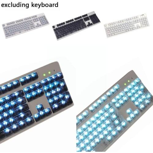 104pcs/set ABS transparent no printed keycaps oem profile engraved No mechanical filco full keyboard keycaps transparency F