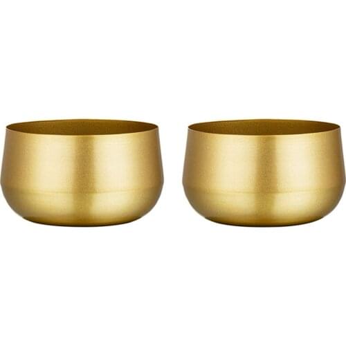 2 Pcs Flower Vases for Table Gold Vases Wedding Tabletop Planter Flower Pot with Drainage Hole for Home Decor Garden