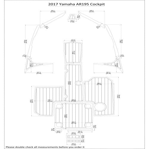 2017 Yamaha AR195 Cockpit Pad Boat EVA Teak Decking 1/4" 6mm