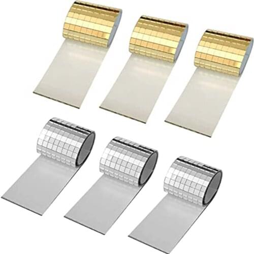 2880 Pieces Self Adhesive Mosaic Tiles Square Glass 5 x 5 mm DIY Craft Decoration Mosaic Border Tiles Mirrors Mosaic Stickers