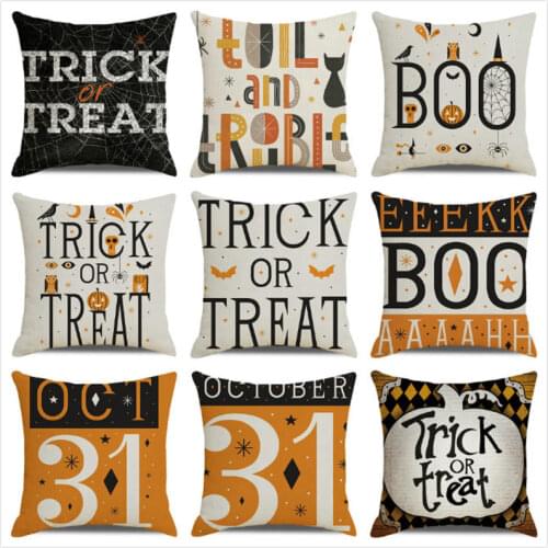 45cm*45cm happy Halloween oct 31 Linen/Cotton Throw Pillow Covers Cushion Cover home Decor Pillowcase