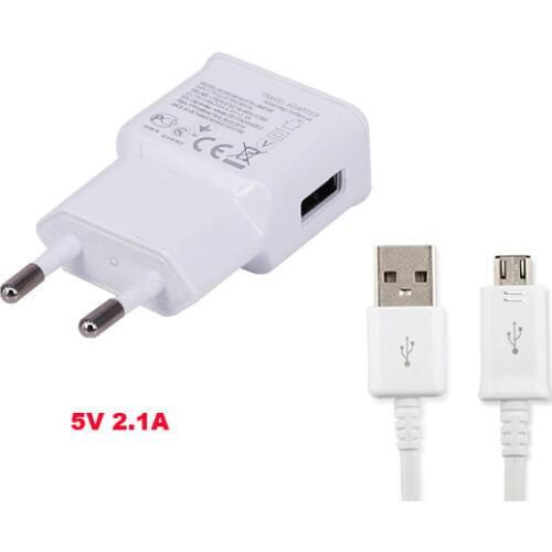 Power Adapter Mobile Phone EU Travel Charger 2.1A+USB Data Cable For LG G2 G802 G803,G3 D850 D855,G4 G5 H830,G4 Beat G4S G4 NOTE