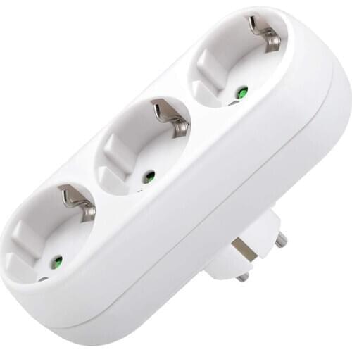 Power Converter Triple Socket Adapter Easy Installation Adapter for EU Plug Power Converter Socket Adapter