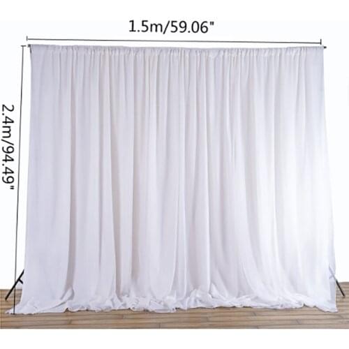 White Sheer Silk Cloth Drapes Panels Hanging Curtains Photo Backdrop Wedding Party Events DIY Decoration Textiles 2.4x1.5M