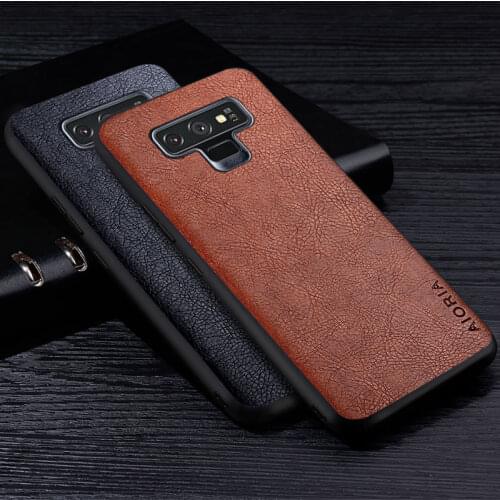 Case For Samsung Galaxy Note 9 Premium Retro Litchi Leather Pattern Back Cover for samsung note 9 business style phone case