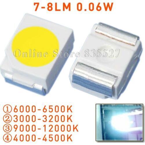 100PCS/LOT 1210 3528 SMD LED super higt bright nature / warm / cool white light-emitting diodes 7-8LM lamp bead s