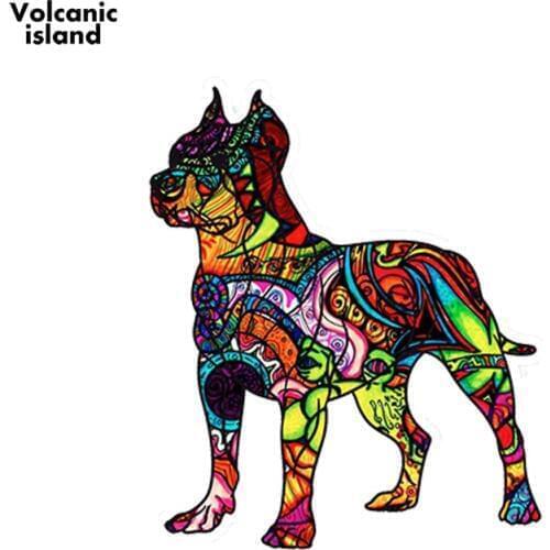 HotMeiNiCar Styling Graffiti Pitbull Sticker Dog Vinyl Cup Tumbler Laptop Car Truck Window Pit Bull Car Sticker 13cm x 9.75cm