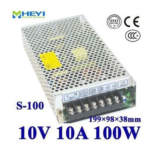 Single output switching power supply 10V 10A 100~120V/200~240V AC input LED power supply 100W 10V transformer