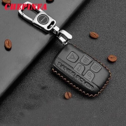 Leather Car Key Case Cover For Land Rover A9 Range Rover Sport Evoque Freelander 2 Jaguar XE XJ XJL XF C-X16 V12 Guitar F X