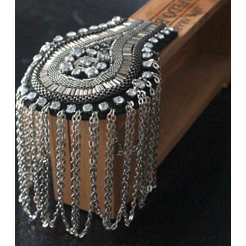 Creative Clothing Accessories Jewelry Blazer Chain Tassel Patch Epaulette Shoulder Bag Luggage Shoes Beaded Shoulder Flower