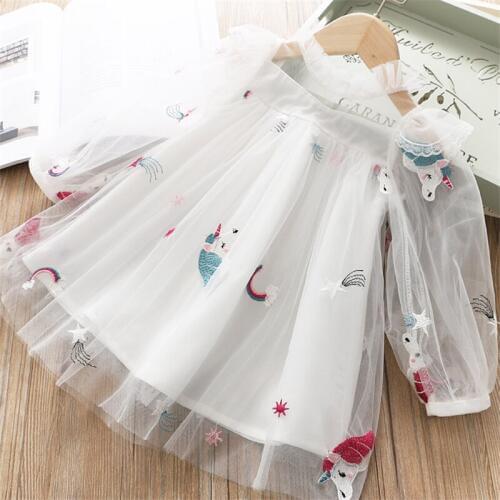 Summer Kids Dresses Girl Fairy Princess Tulle Costume Children Clothing Fancy Mesh Dress Girls Unicorn Party Dress Casual Wear
