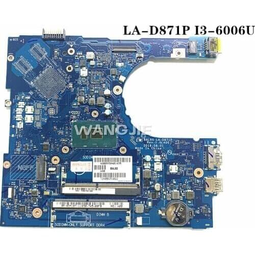 For Dell inspiron 5566 5468 Laptop motherboard 0KCKCP 0DPC8T CN-0DPC8T LA-D871P I3-6006U SR2UW 100% working
