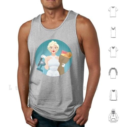 The Girl Tank Tops Vest Sleeveless Marilyn Monroe The Seven Year Itch Icon Blonde Bombshell Alejandromogolloart Alejandro