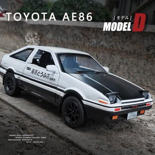 1:32 Simulation AE86 Car Model Children Boy Toy Car Sound And Light Pull Back Alloy Car Model Initial D Decoration Collection
